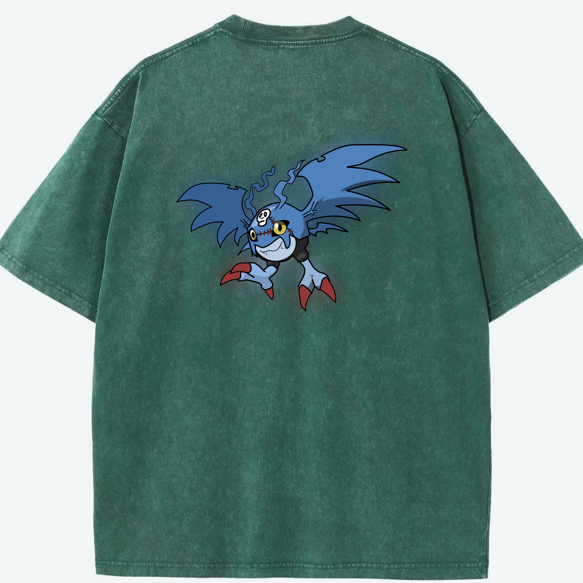 （画像用） Digimon デジタルモンスター/デジモン 綿100% ヴィンテージ風 半袖Tシャツ（背面プリント）